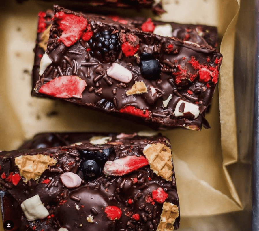 Christmas Rocky Road Photo by Jade at Panaceas Pantry. This recipe is inspired by the amazing Melbourne-based Jade, from Panaceas Pantry, who also took this mouth-watering photo. Ingredients: 100g dark chocolate (at least 80%)100g Soma Cacao (this recipe